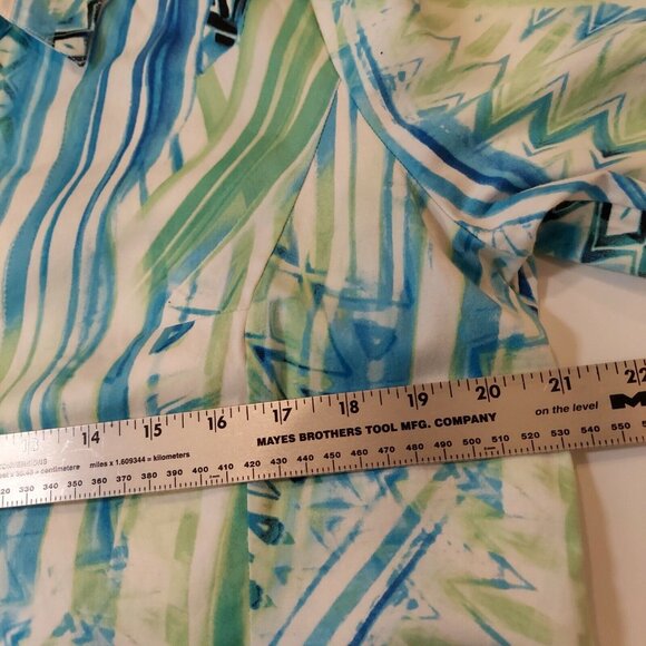 Chico's Blouse womens L geometric bright colorful Button boho career casual fun - Picture 3 of 12